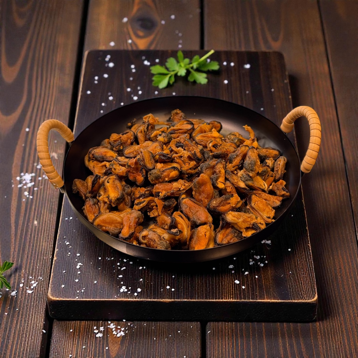 Dried mussels with cheese flavor